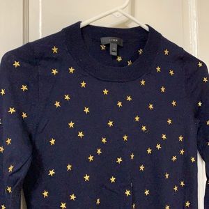 J. Crew navy & gold star sweater ⭐️⭐️
